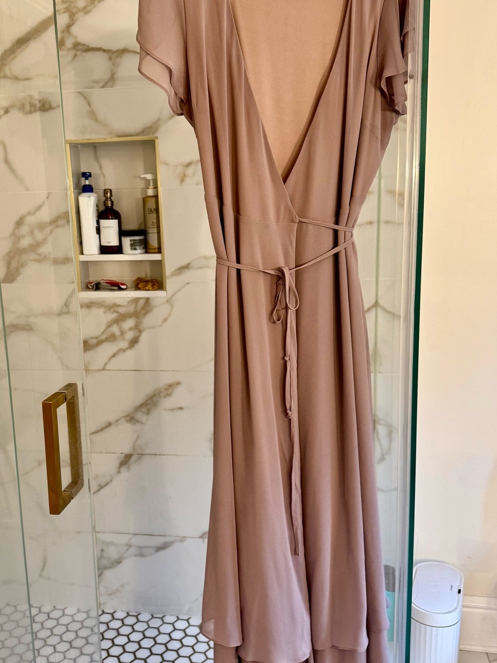 Lulu's Dusty Mauve Wrap Maxi Dress with Tie Waist